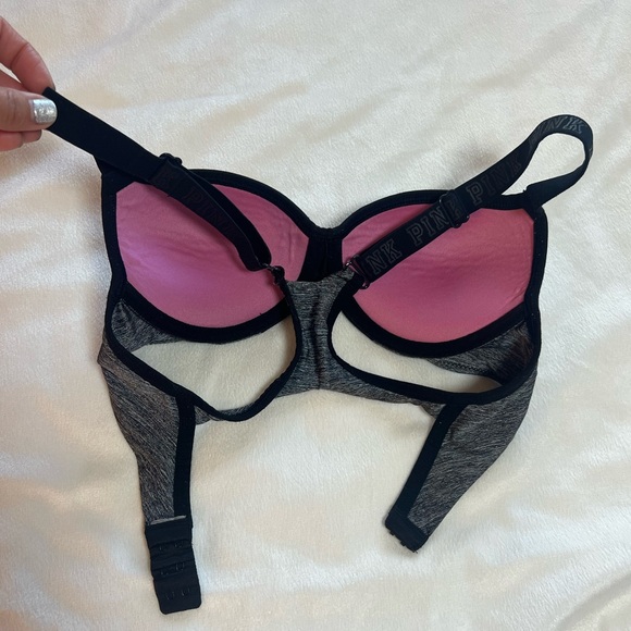 PINK Victoria's‎ Secret Heathered Black Bra Size XS - Picture 6 of 6